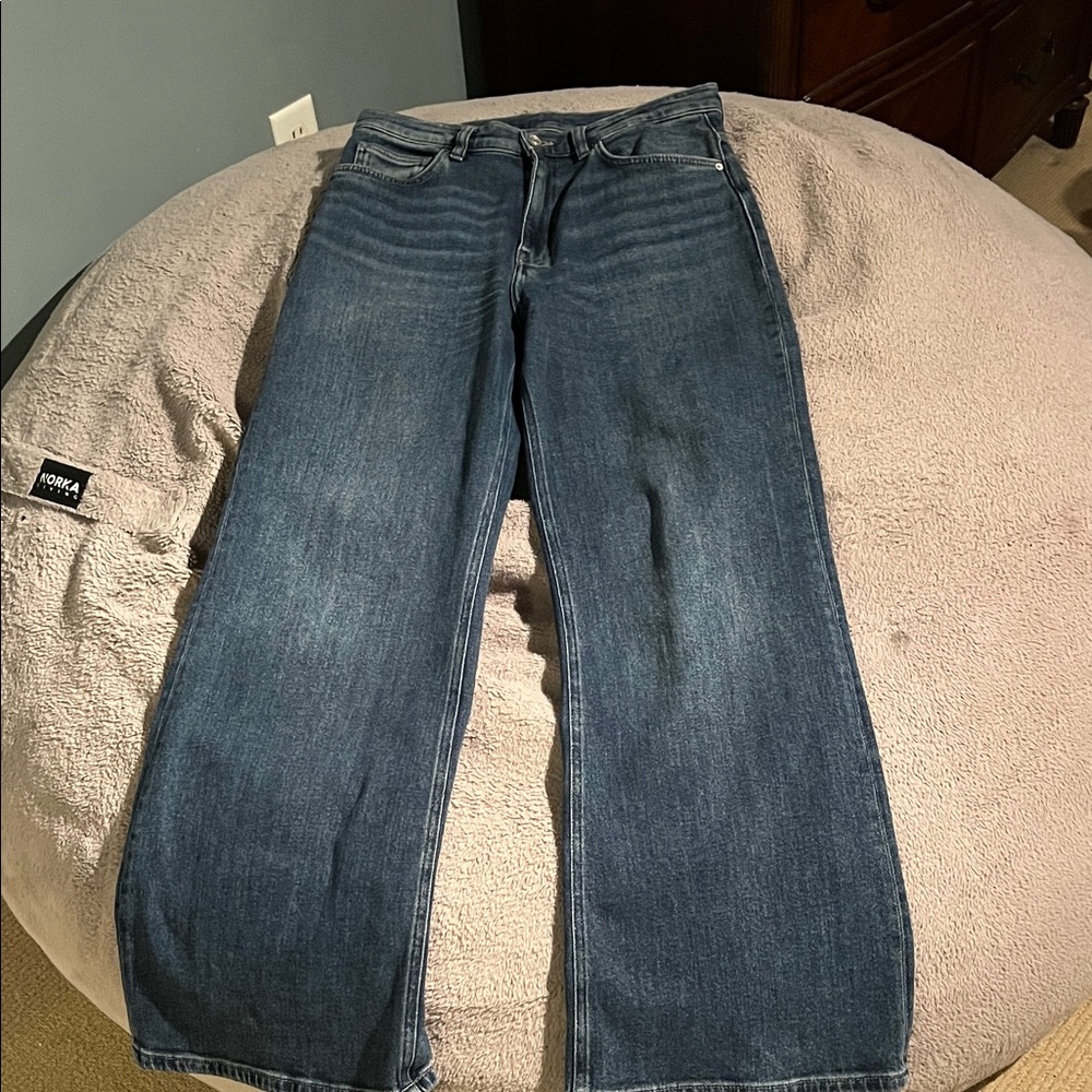 Massimo Dutti Relaxed Fit Dark Blue Jeans